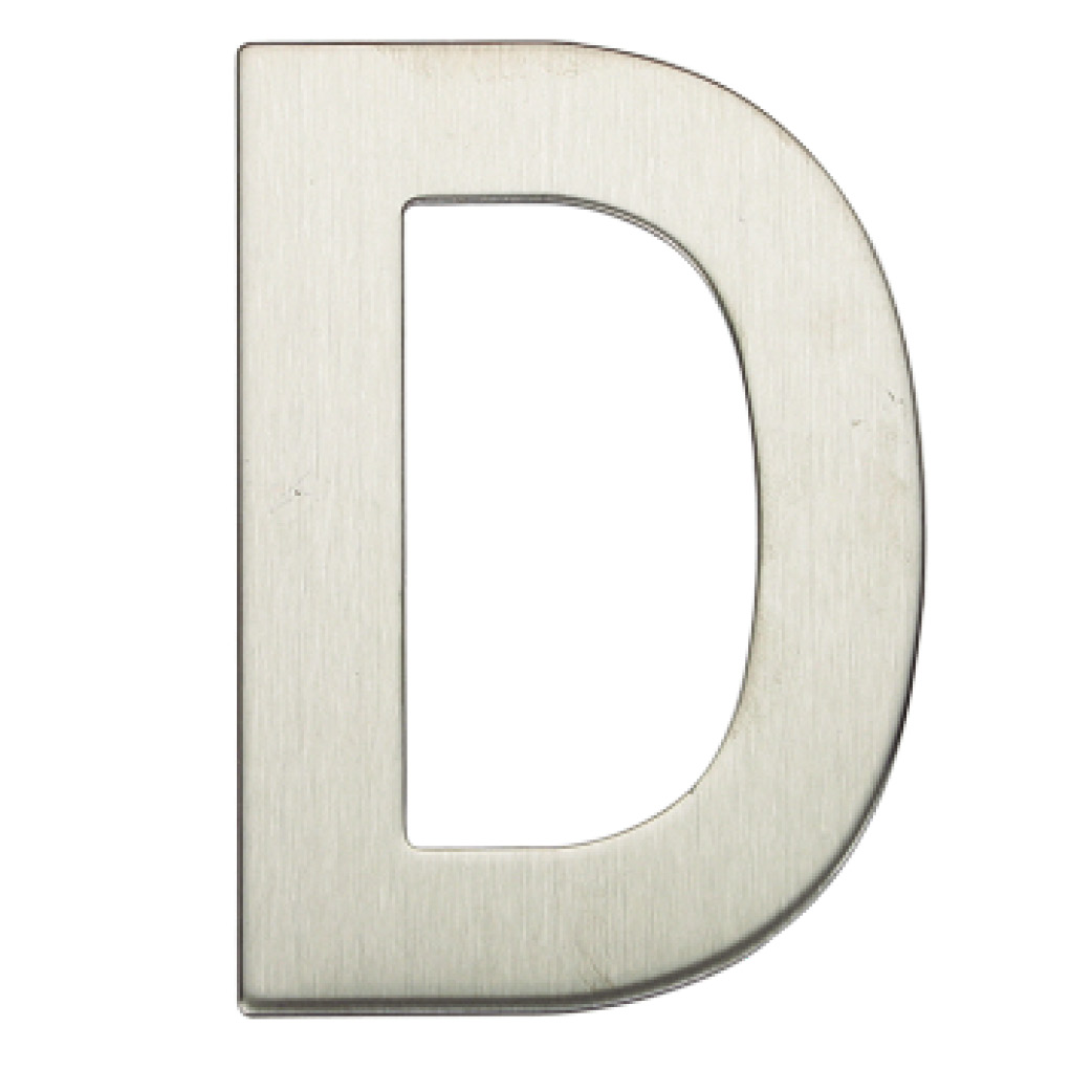 Door letter D stainless steel with adhesive