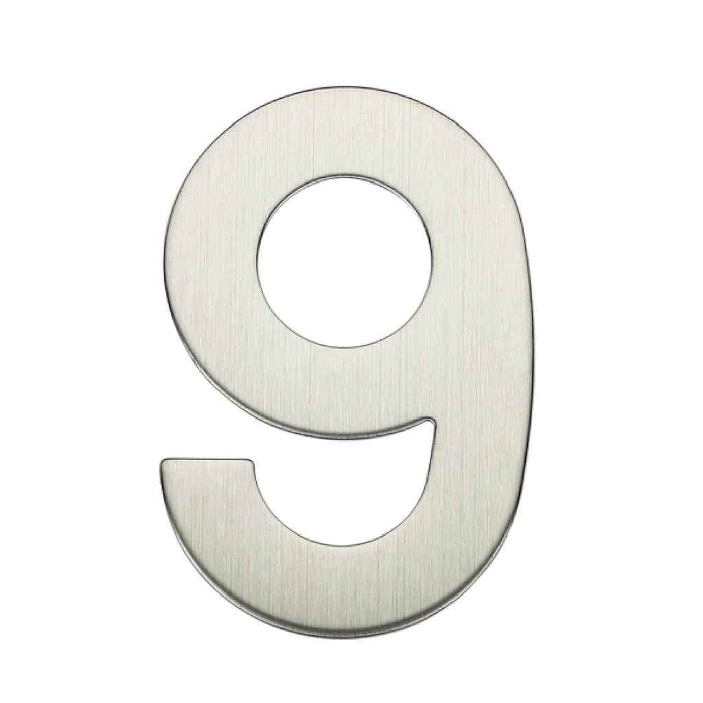 Door number 9 stainless steel with adhesive