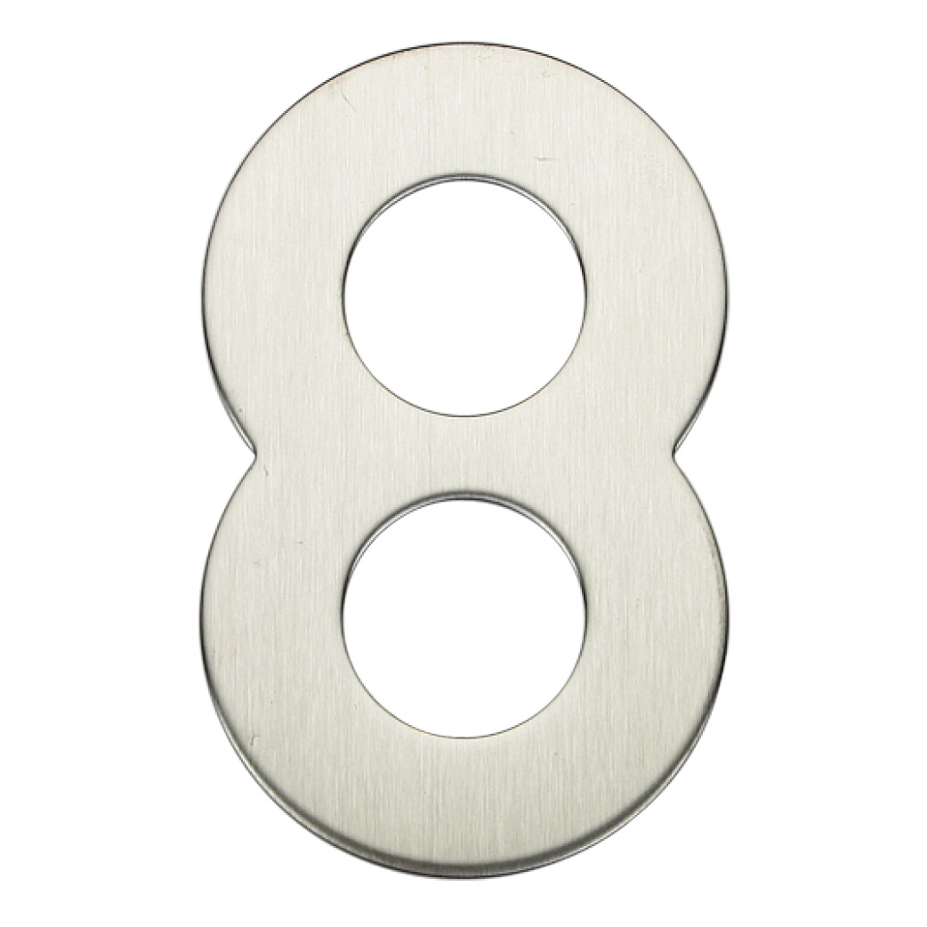 Door number 8 stainless steel with adhesive