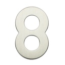Numéro de porte 8 inox avec adhésif