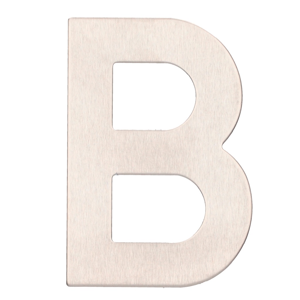 Lettre porte B acier inoxydable avec adhésif