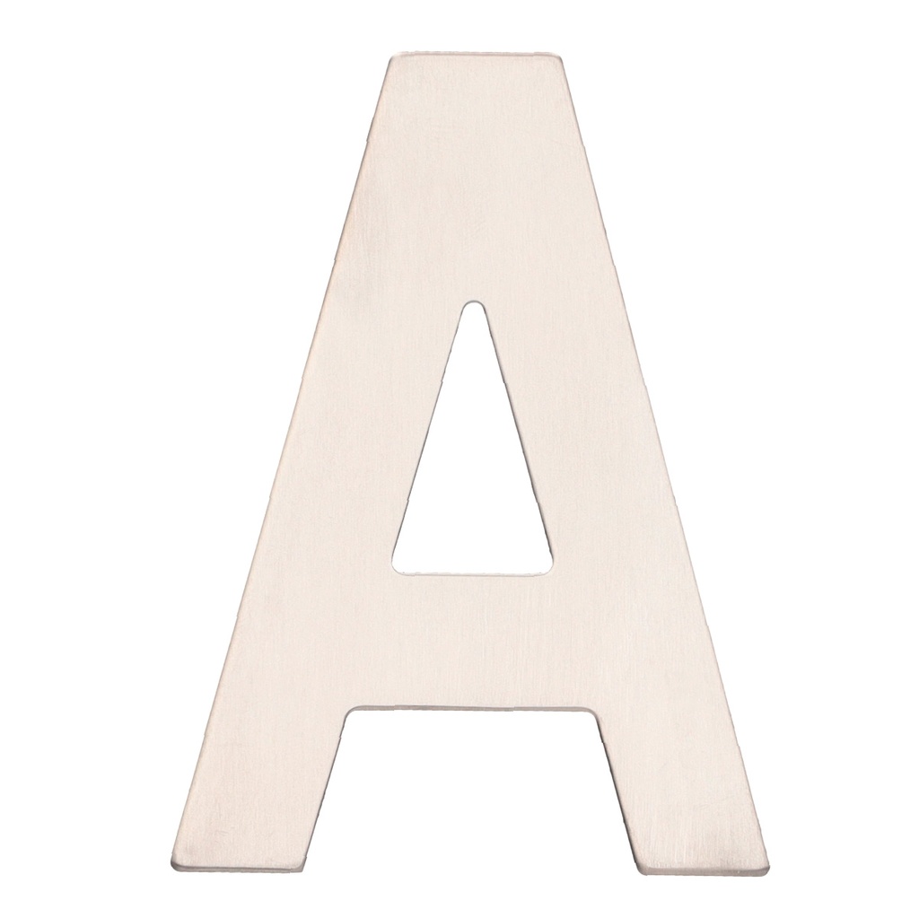 Letra puerta A acero inoxidable con adhesivo