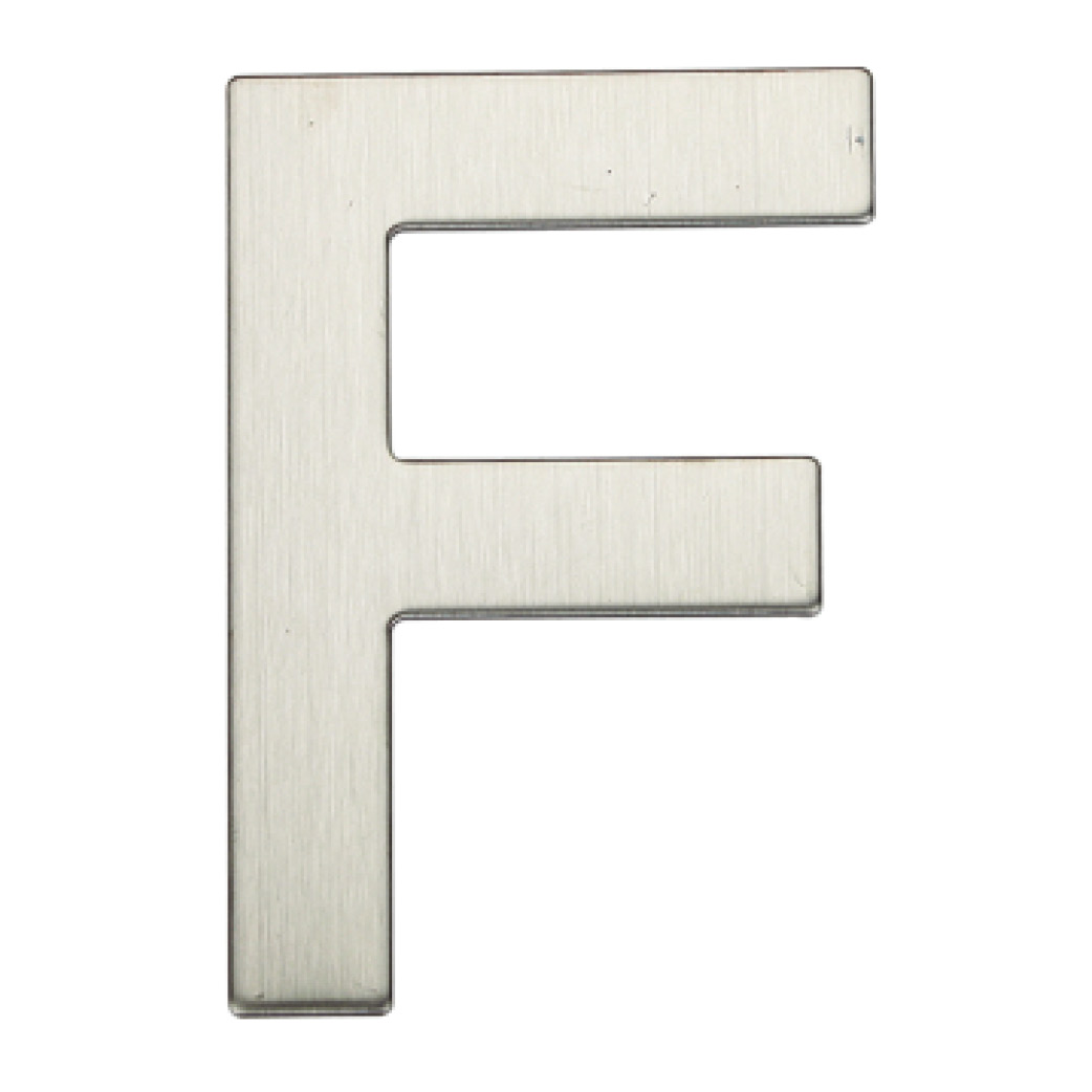 Door letter F stainless steel with adhesive