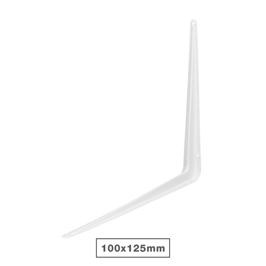 Palomilla metálica en escuadra 100x125mm blanca