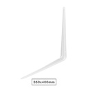 Plaque-support métallique en équerre 350x400 mm blanche