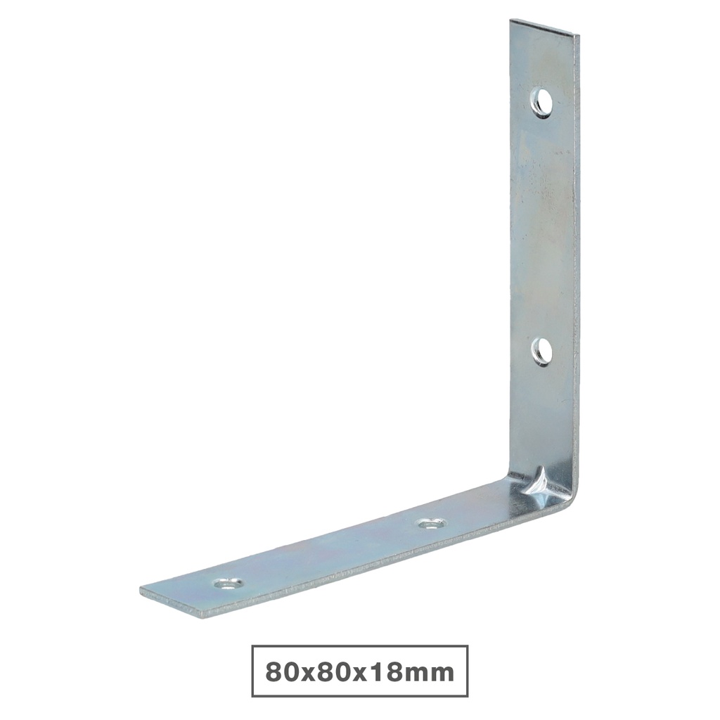 Right angle reinforcement 80x80x18mm zinc finish