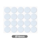 Jeu 20 feutres adhésifs ronds Ø16mm - Blanc