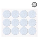Set 12 fieltros adhesivos redondos Ø20mm - Blanco