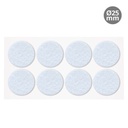 Set of 8 Round adhesive felt pads Ø25mm - White