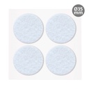 Set of 4 Round adhesive felt pads Ø35mm - White