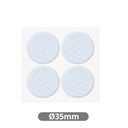 Set of 4 Round adhesive felt pads Ø35mm - White