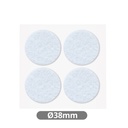 Jeu 4 feutres adhésifs ronds Ø38 mm - Blanc