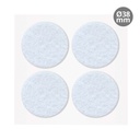 Set of 4 Round adhesive felt pads Ø38mm - White