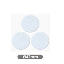 Set of 3 Round adhesive felt pads Ø42mm - White