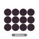 Jeu 12 feutres adhésifs ronds Ø20 mm - Marron