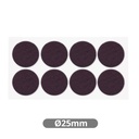 Set of 8 Round adhesive felt pads Ø25mm - Brown