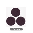 Set of 3 Round adhesive felt pads Ø42mm - Brown