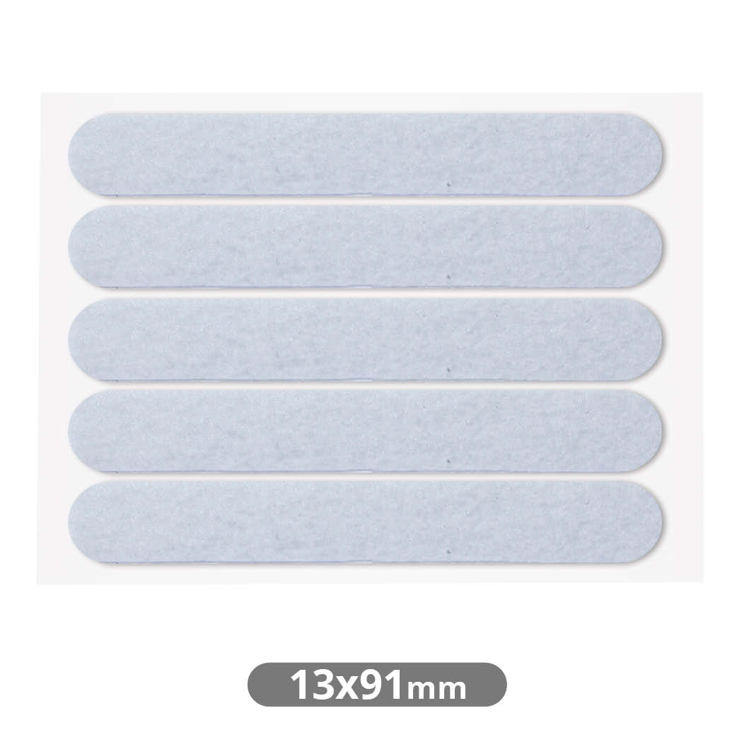 Set of 5 Square adhesive felt pads 13x91mm - White
