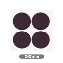 Set of 4 Round adhesive felt pads Ø38mm - Brown