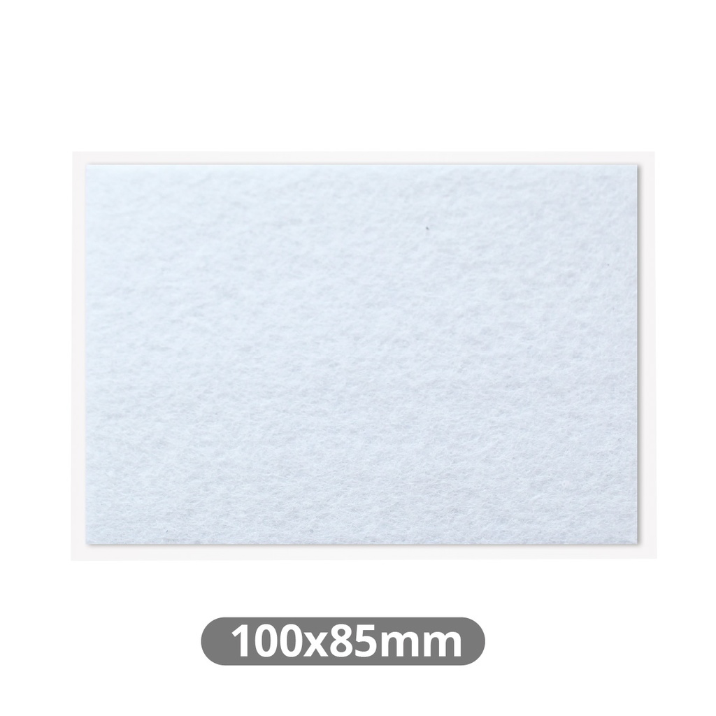 Feltro adesivo quadrado 100 x 85 mm – Branco