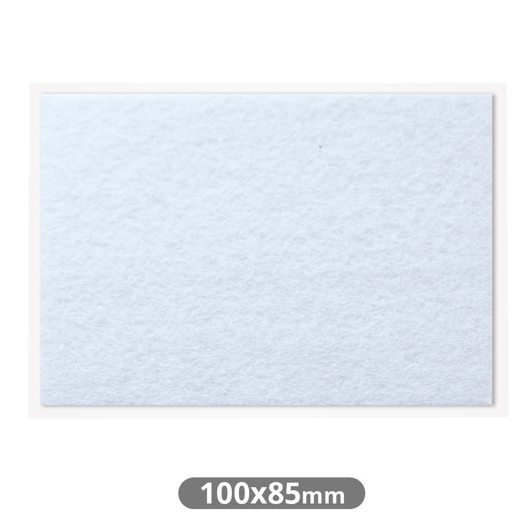 Feltro adesivo quadrado 100 x 85 mm – Branco