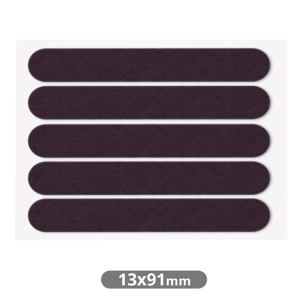 Set of 5 Square adhesive felt pads 13x91mm - Brown