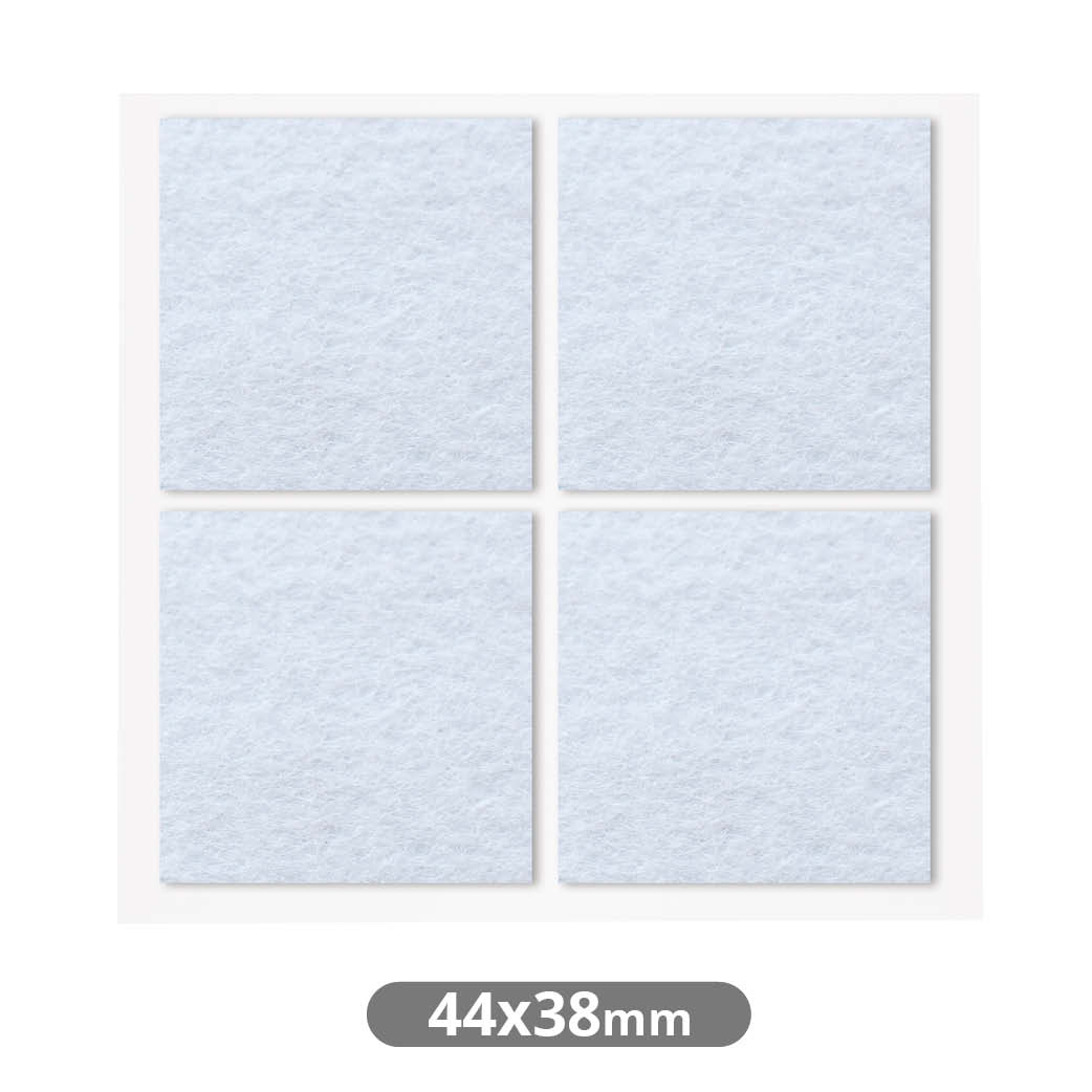 Set 4 fieltros adhesivos cuadrados 44x38mm - Blanco
