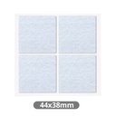 Set of 4 Square adhesive felt pads 44x38mm - White
