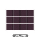 Set of 12 Square adhesive felt pads 20x23mm - Brown