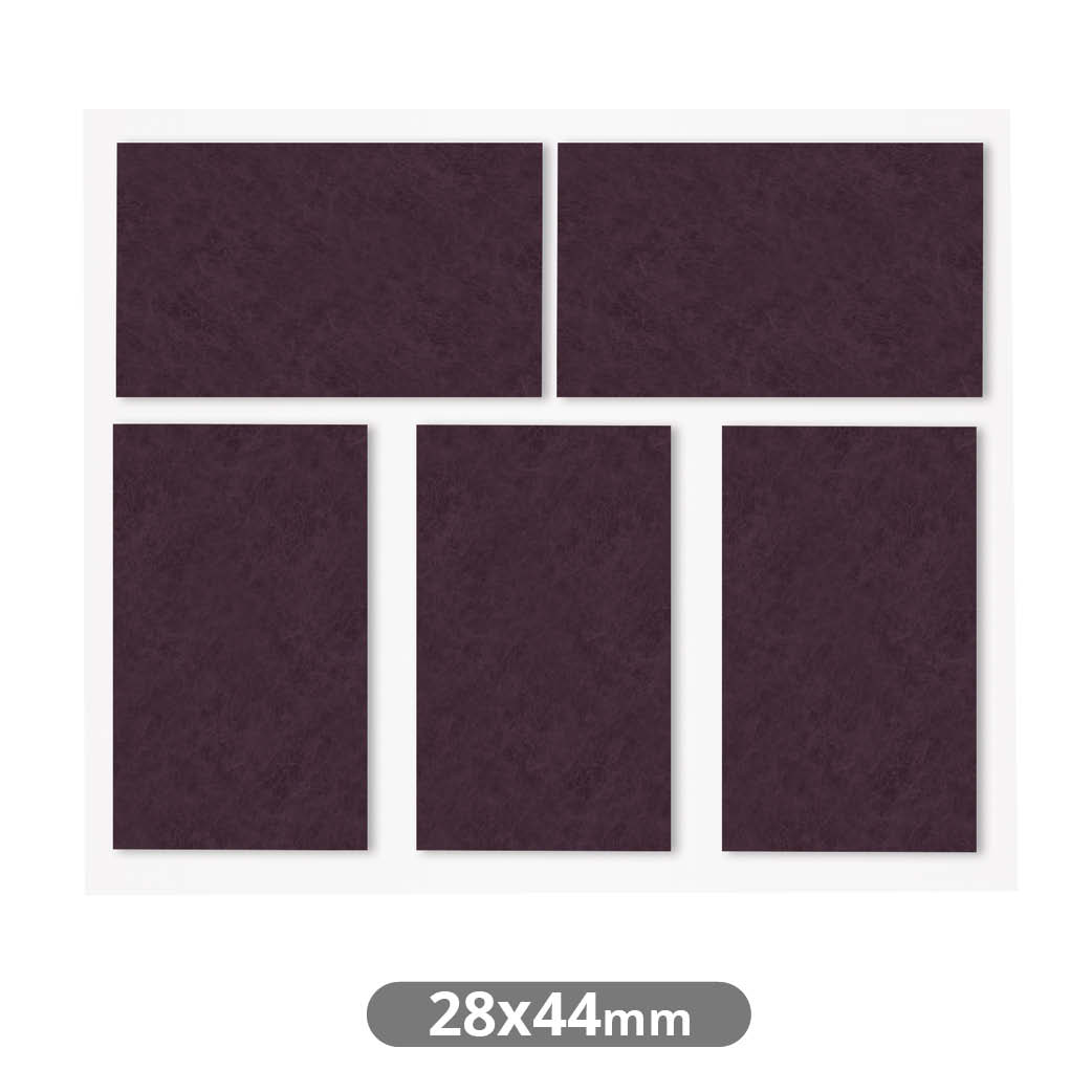 Set of 5 Square adhesive felt pads 28x44mm - Brown