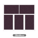 Set of 5 Square adhesive felt pads 28x44mm - Brown