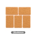 Set of 5 Square adhesive felt pads 28x44mm - Brown