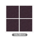 Jeu 4 feutres adhésifs carrés 44x38 mm - Marron