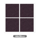 Set of 4 Square adhesive felt pads 44x38mm - Brown