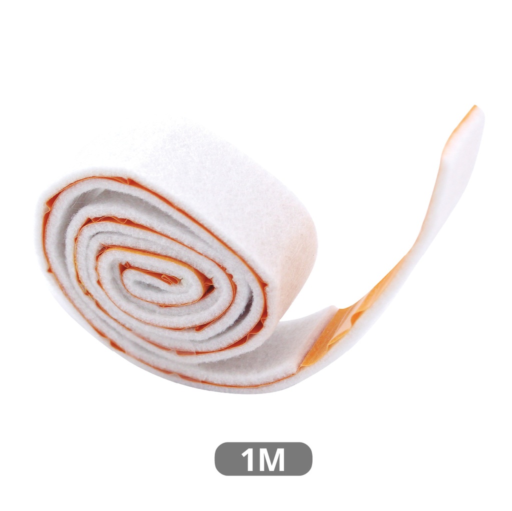 Roll of adhesive felt pads for furniture 25mmx1M - White