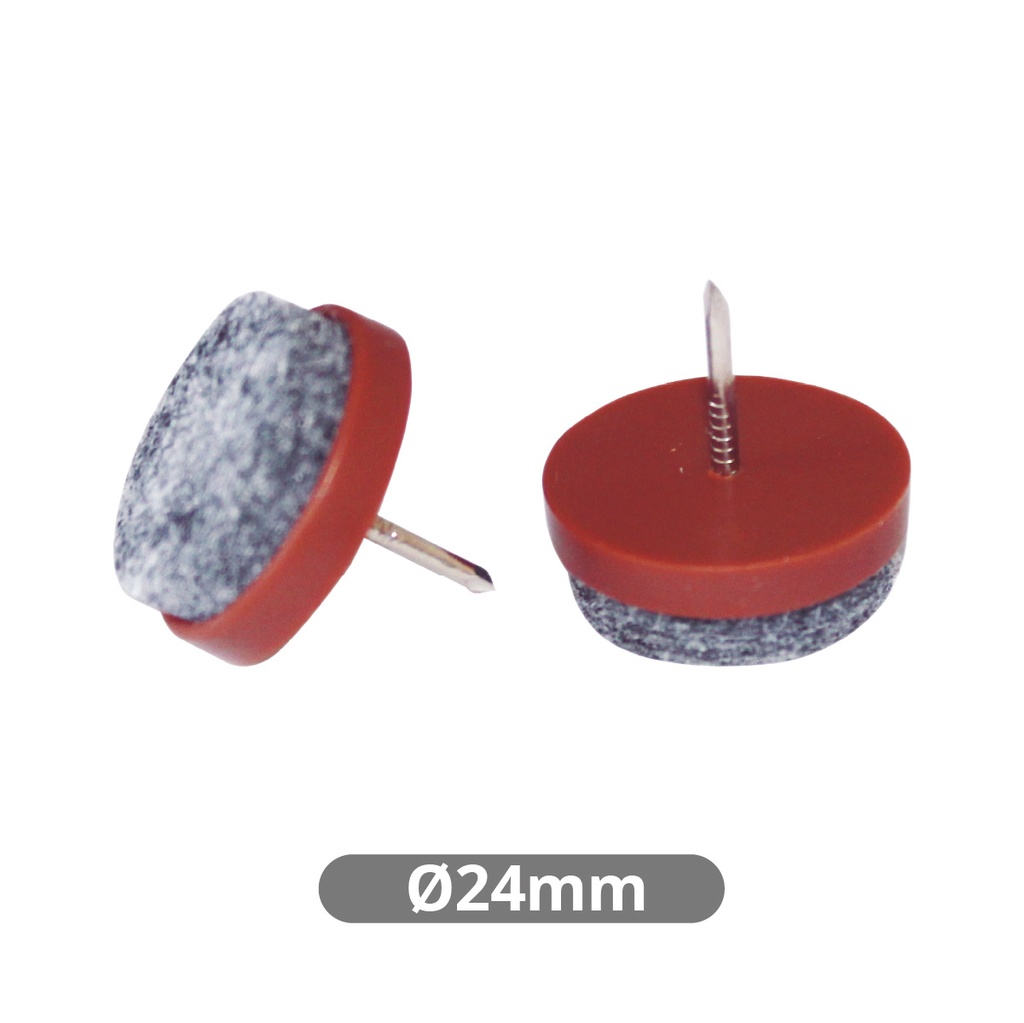 Jeu 8 feutres ronds avec clou Ø24mm - Marron