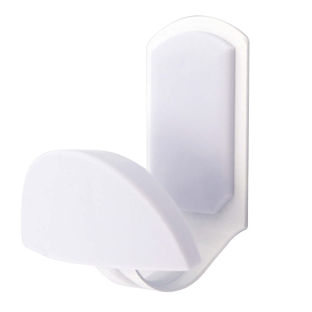 Cabide aço inox.+ maçaneta abs branca 45 x 84 mm