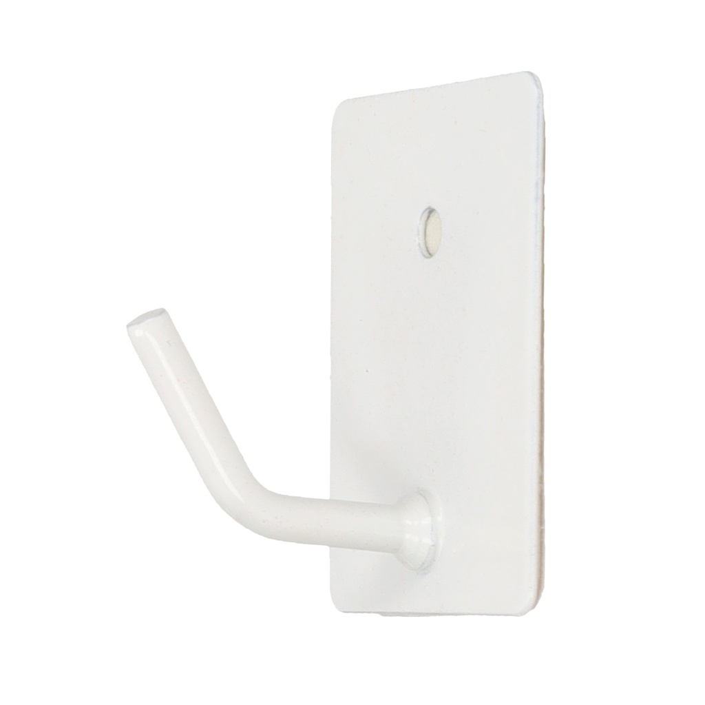 Set of 3 Stainless steel hooks with screw fixing 26x43mm -White