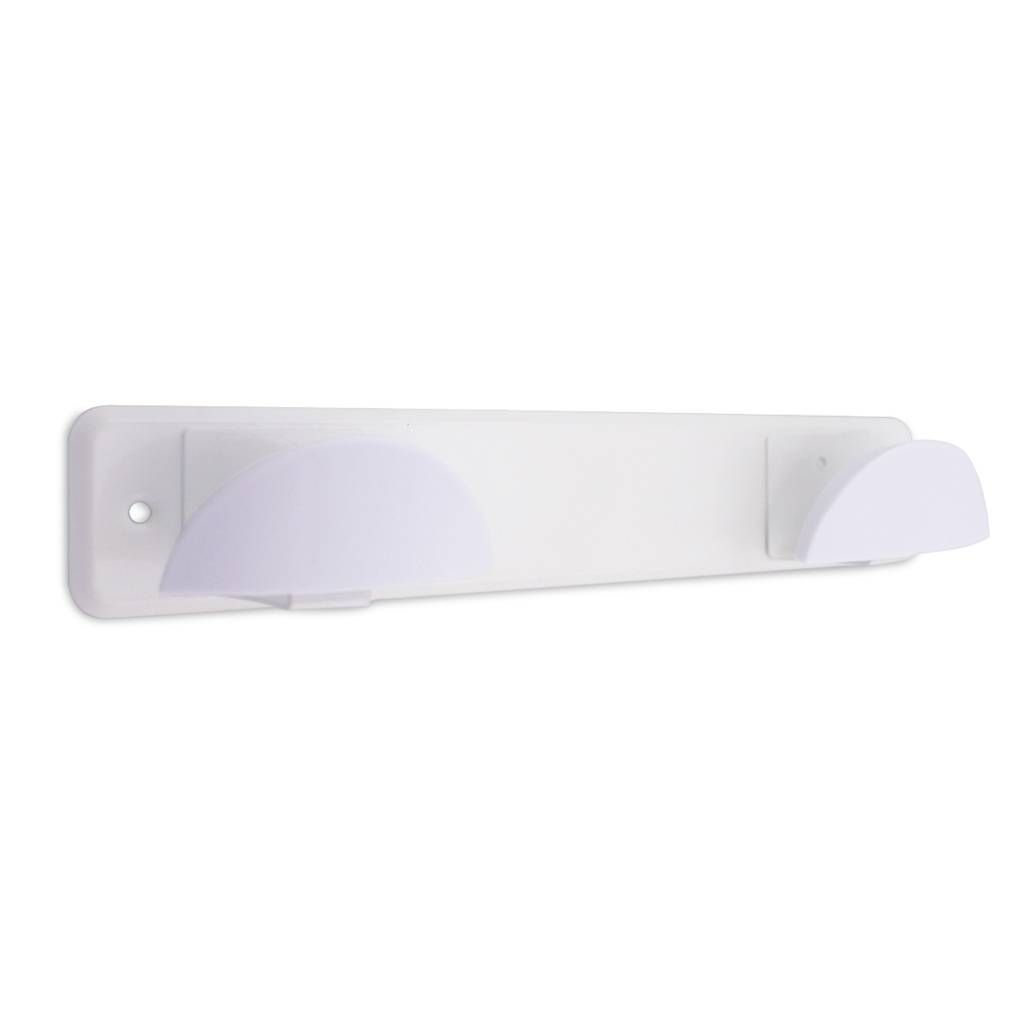 Percha acero inox.+ doble pomo abs blanco 280x50mm