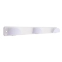 Percha acero inox.+triple pomo abs blanco 420x50mm