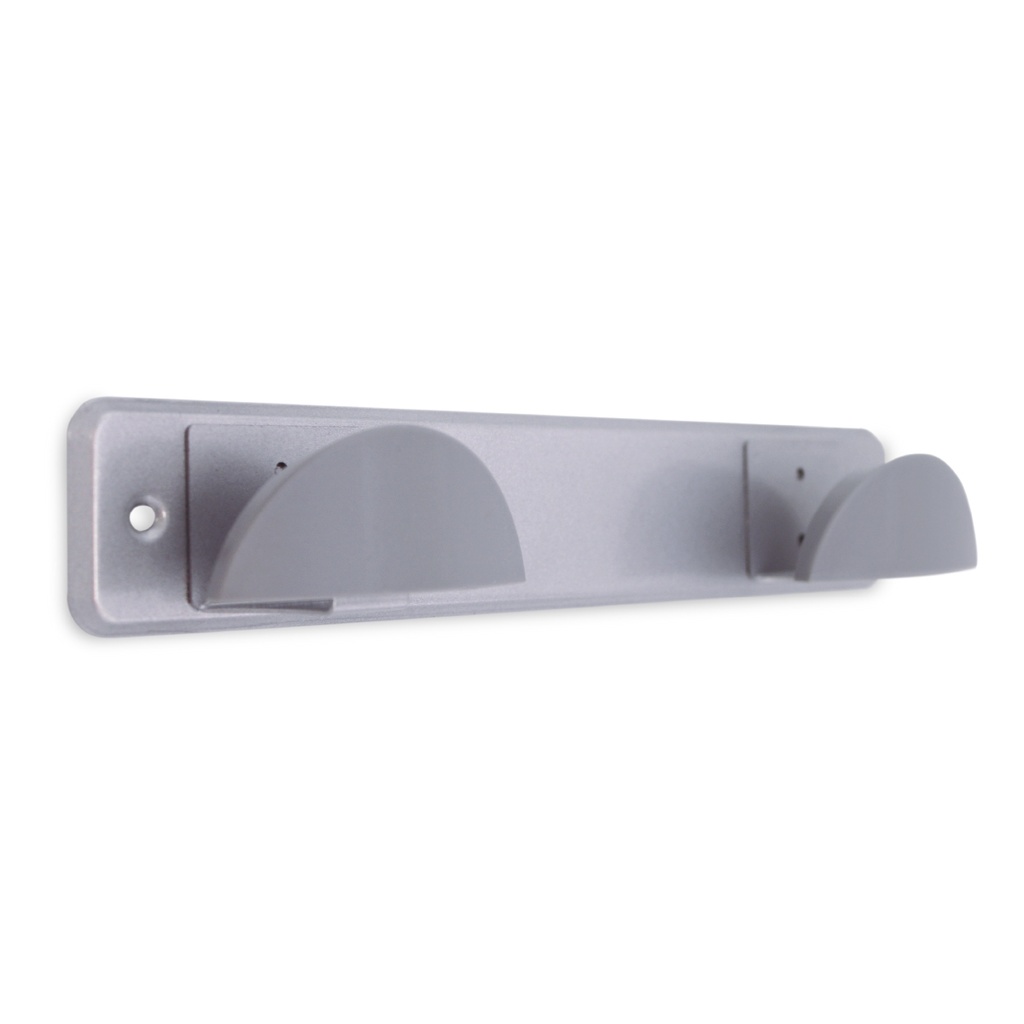 Stainless steel double hook with plastic knob. "half moon" design to protect clothes 280x50mm Chrome