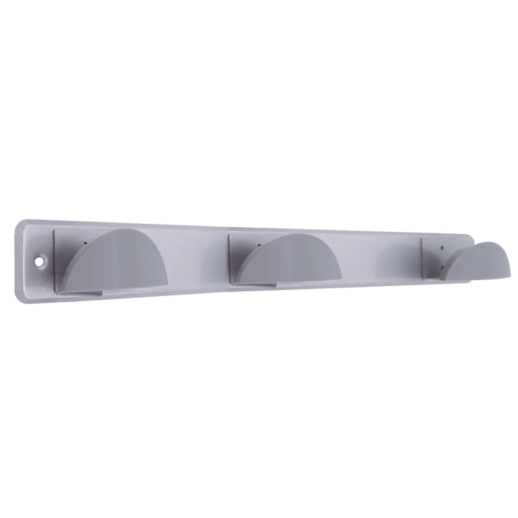 Cabide aço inox. + tripla maçaneta abs cromada 420 x 50 mm