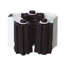 Steel broom holder with rubber rollers - Lacquered white