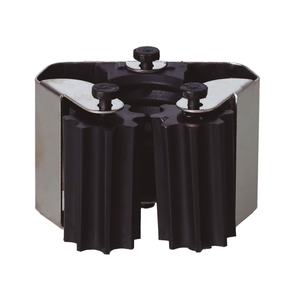 Steel broom holder with rubber rollers - Matt chrome