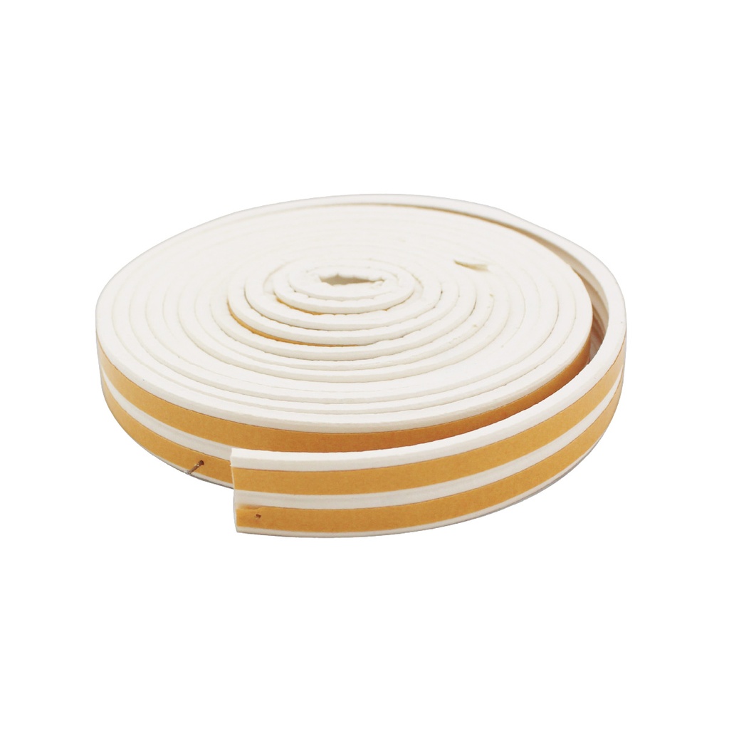 Adhesive rubber weather strip 9mm - 6M white