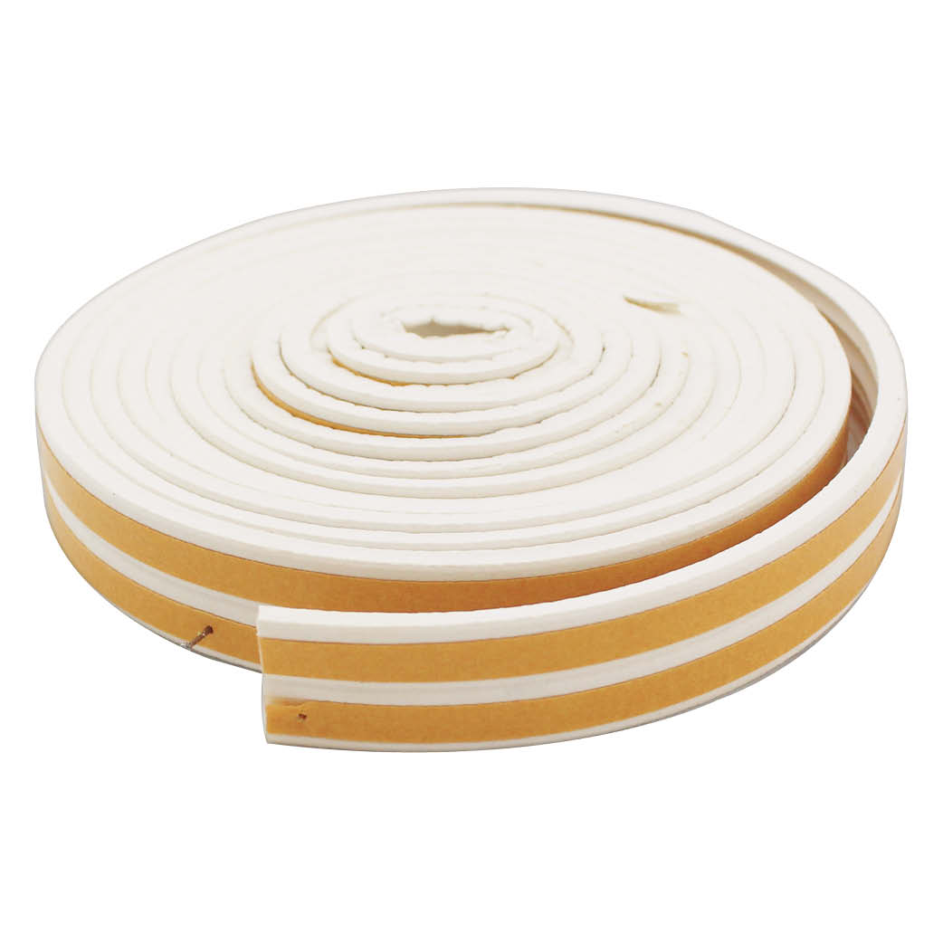 Adhesive rubber weather strip 9mm - 6M white