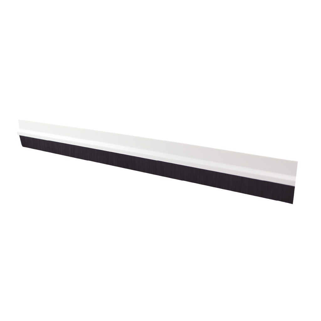 PVC adhesive weather strip with fringes 1M white