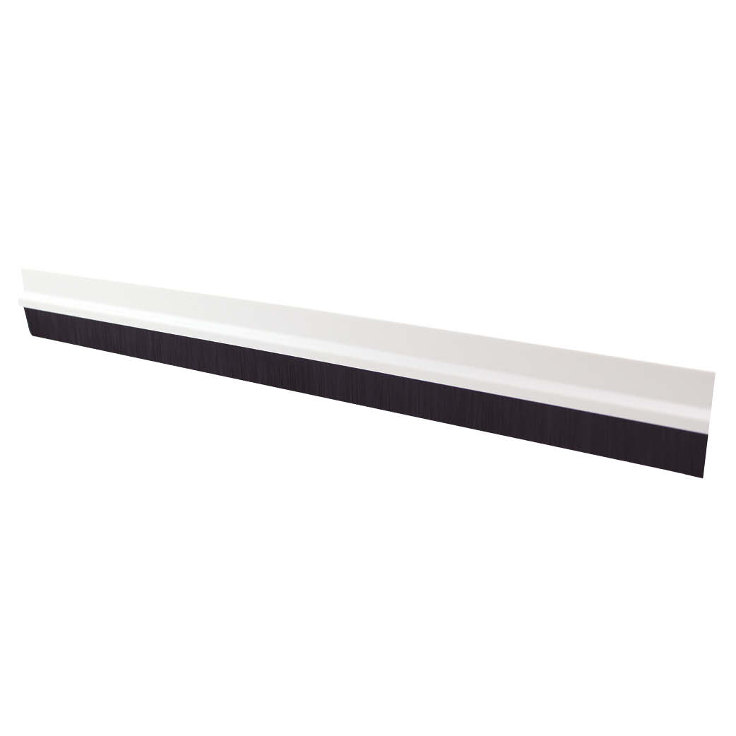 PVC adhesive weather strip with fringes 1M white