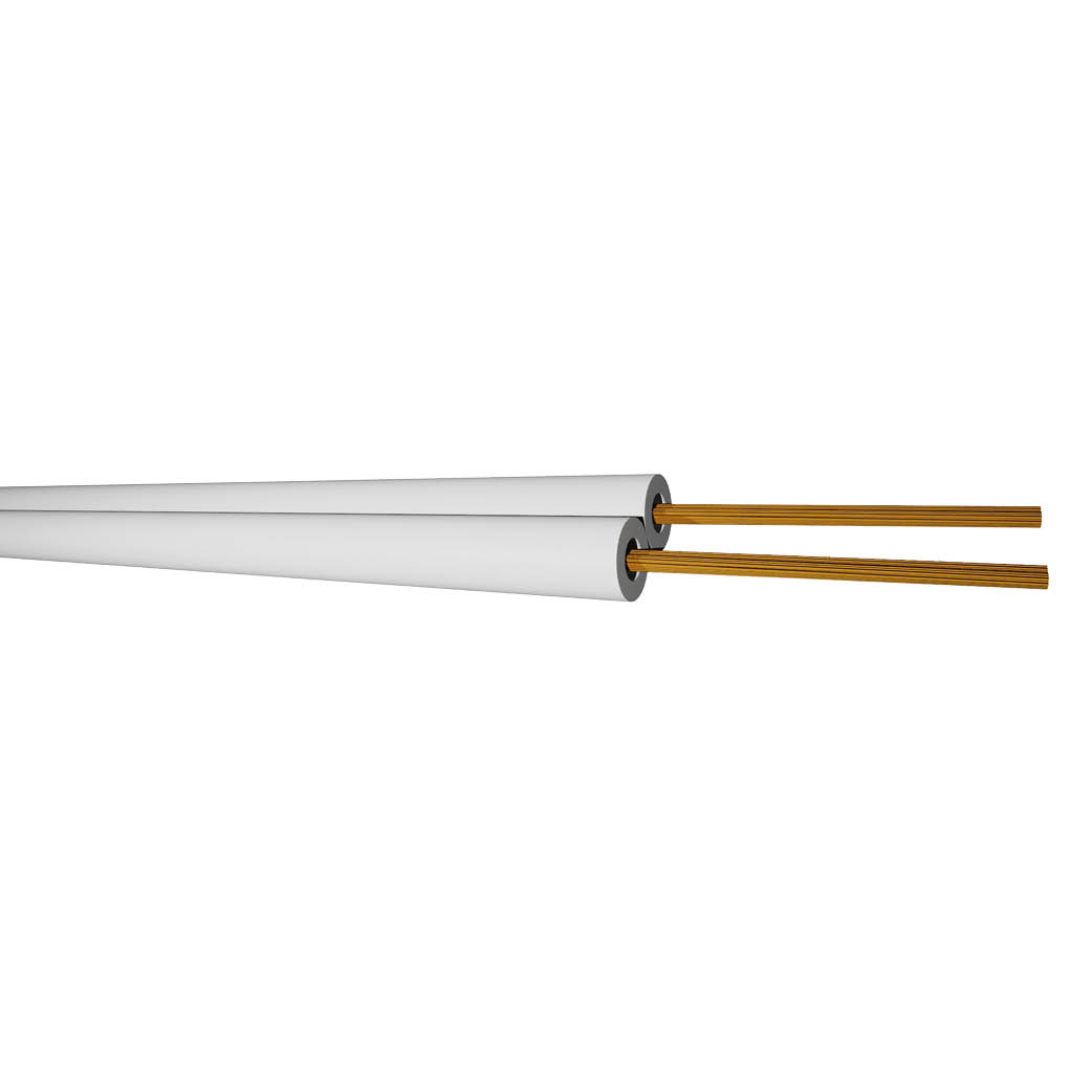 Rouleau 100 M câble parallèle audio PVC (2x1,0 mm) Blanc