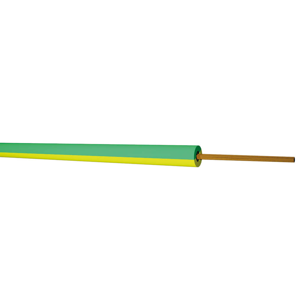 Rolo 100 m Cabo flexível (1 x 1,5 mm) Verde/Amarelo